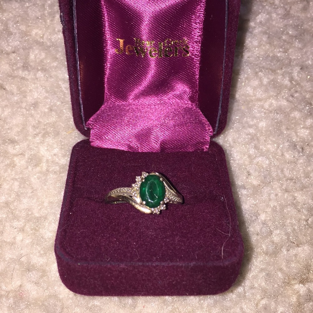Sterling Silver and Gold Emerald Ring